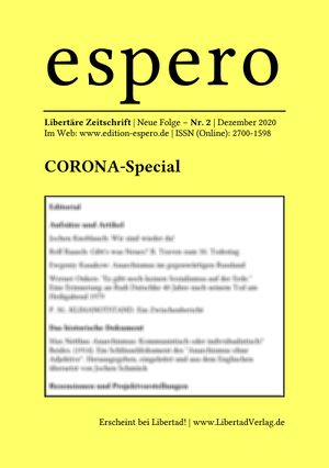 espero - Libertäre Zeitschrift, Nr. 2 (Dez. 2020)